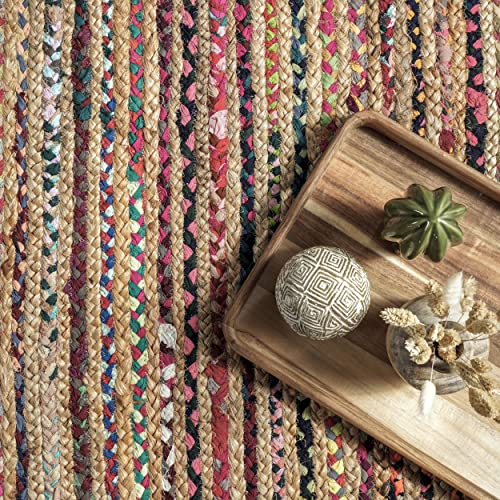 nuLOOM Aleen Bohemian Cotton/Jute Area Rug, 6' Round, Multi Pricepulse