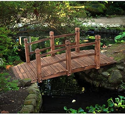 5 Wooden Bridge Stained Finish Decorative Solid Wood Garden