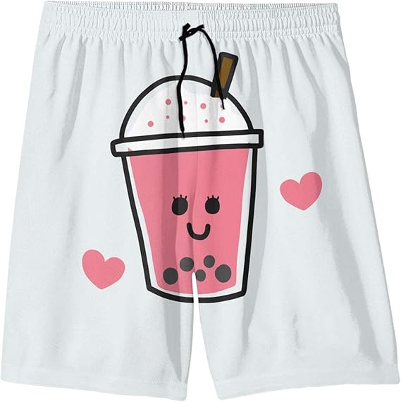 Amazon Co Jp 水着 メンズ ビーチパンツ タピオカ ピンク 愛 海パン ショートパンツ サーフパンツ 短パン 夏 速乾 通気 防水速乾 男 水陸両用 おしゃれ Bolaco 服 ファッション小物