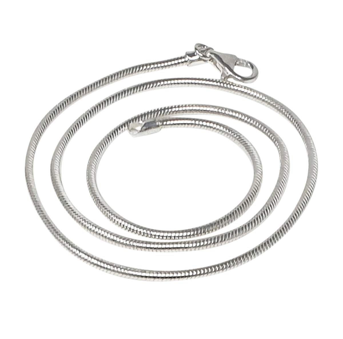 Treasure Bay Men's Women's Silver Snake Chain Italian Made Chain 2.3mm Solid 925 Sterling Silver in 40cm, 45cm, 48cm, 50cm, 52cm and 60cm (55)