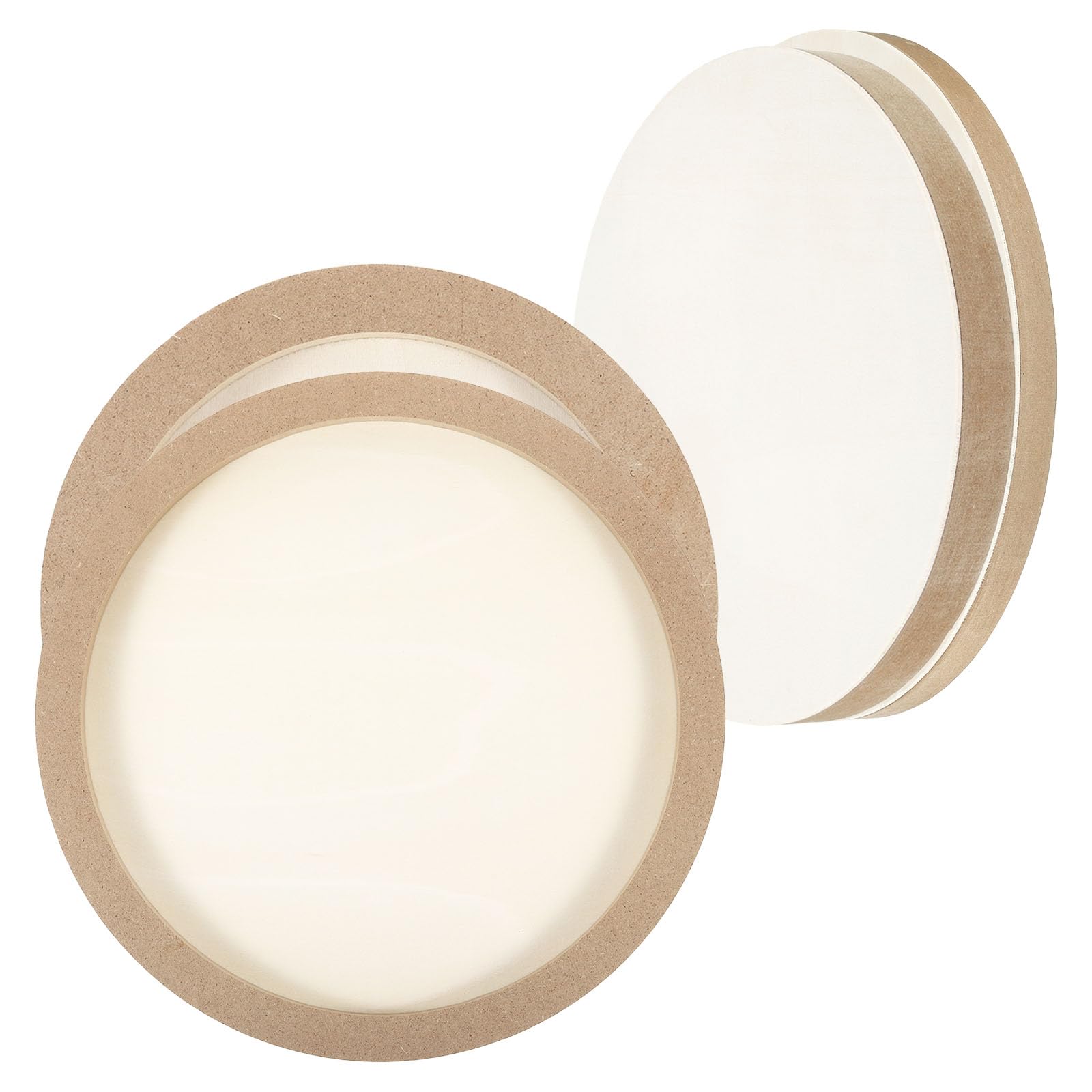 PATIKIL 8" 12" Wood Panels Board, 2 Set Unfinished Round Art Wood Canvas Panel Painting Boards for DIY Craft Painting Use, Wood Color