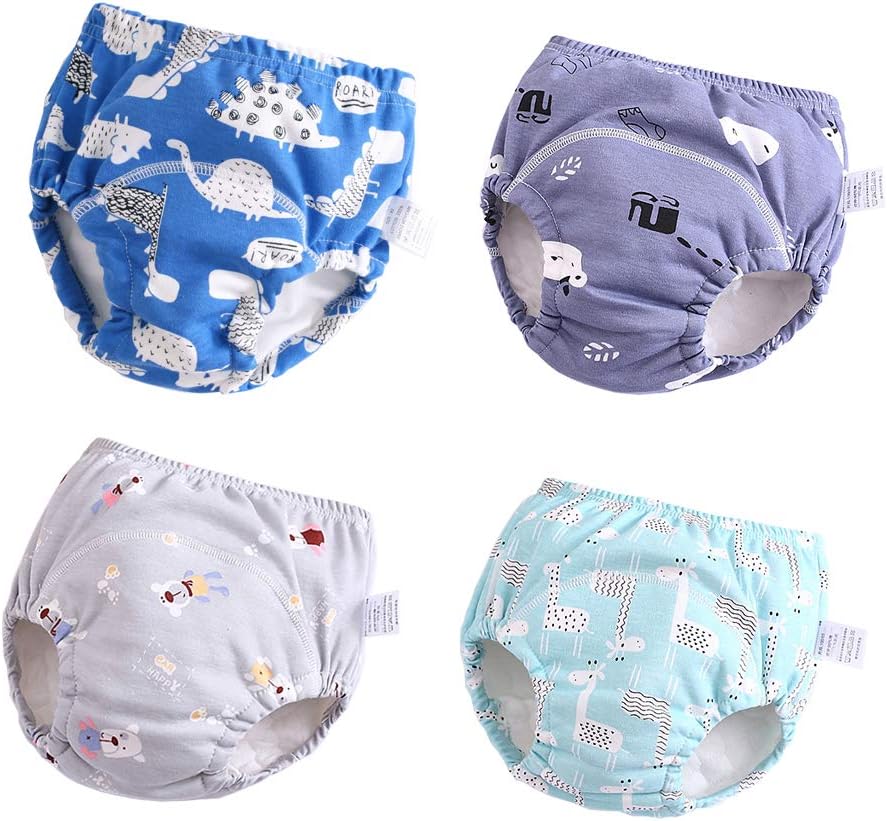 U0U Baby Girls’ 4 Pack Cotton Training Pants Toddler Potty Training Underwear for Boys and Girls 12M-4T