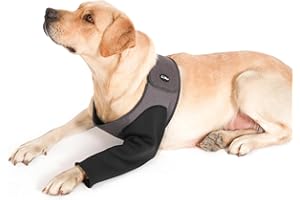 CILKUS Dog Recovery Sleeve, Dog Recovery Suit, Abrasion Resistant Dog Recovery Sleeve Front Leg, Washable 2.5mm Thick and Waterproof, Pet Wounds Prevent Licking, Bite, being Wet and Infected Grey(2XLarge)