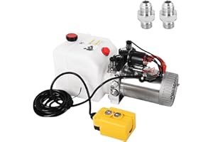 LFGUD Hydraulic Power Unit, 3 Quart Hydraulic Pump Double Acting Dump Trailer Pump 12V DC Plastic Reservoir Hydraulic Pump for Dump Trailer Car Lifting Platforms