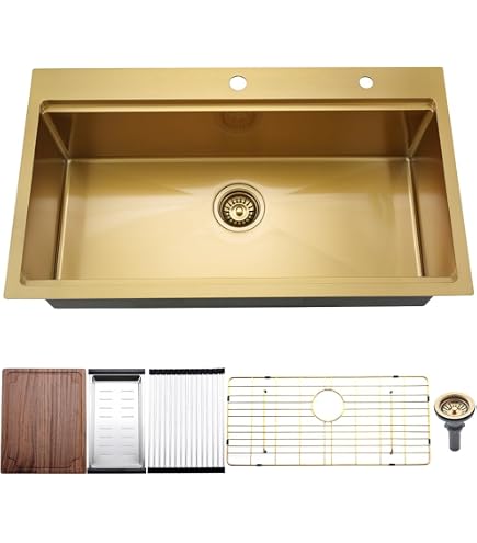 Kitead 33 Inch Double Bowl Farmhouse Sink - 33x22 Farmhouse Kitchen