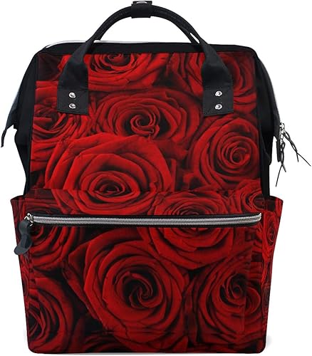 Amazon リュック レディース メンズ 学生 登山リュック リュックサック バックパック 大容量 デイバッグ 赤 バラ ローズ 花柄 マザーズバッグ おしゃれ 通勤 通学 登山リュック ザック