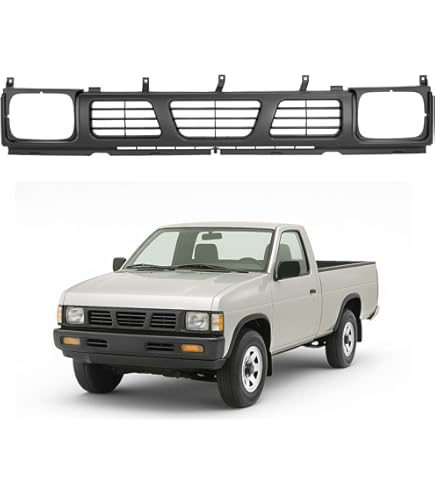 Dark Silver Front Grille For 1993-1997 Nissan D21 Hardbody Pickup – Direct Replacement