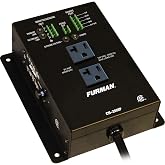 Furman CN-20MP Contractor 20A Sequencing MiniPort Conditioner | 20A power sequencer, 120V, 2 NEMA 5-20R outlets, 10-ft cord, SmartSequencing, EVS protection, black