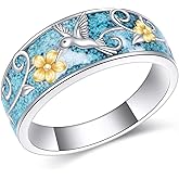 ONEFINITY Turquoise Rings S925 Sterling Silver Turquoise Ring Jewelry Gift For Women Men