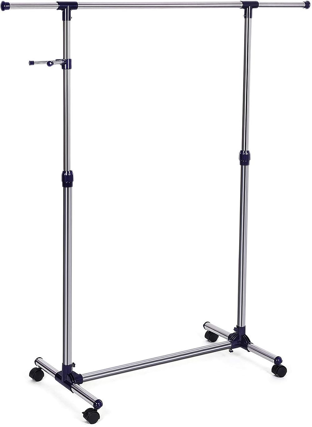 SONGMICS Clothes Rack with Castors Adjustable Height 97-165 cm LLR01L