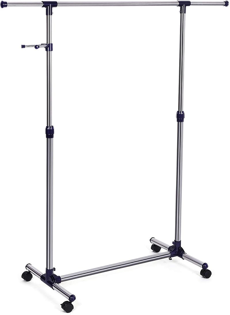 SONGMICS Clothes Rack with Castors Adjustable Height 97-165 cm LLR01L