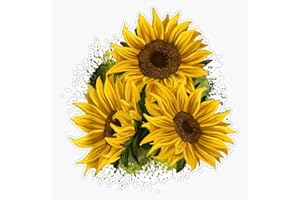 SMJ DESIGNS Yellow Sunflower Floral Waterc Sticker Vinyl Waterproof Sticker Decal Car Laptop Wall Window Bumper Sticker 5"