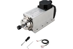 ZHONG HUA JIANG CNC Spindle CNC Motor 220V 1.5KW 1500W Square Air Cooled Spindle Motor 4 Bearings ER11 24000RPM 400HZ for CNC Router Machine
