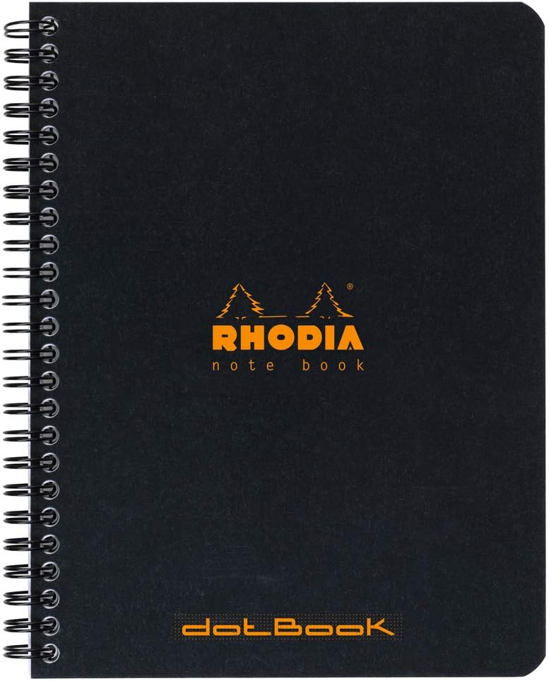 Rhodia Wirebound Notebook, A5+, Dot Black BigaMart