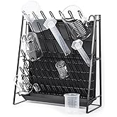 Inevibe Drying Rack Stand for Lab Glassware and Bottles | Space Saving Steel Wire Frame Laboratory Draining Station for Countertop, Can Use for Baby Feeding Bottles