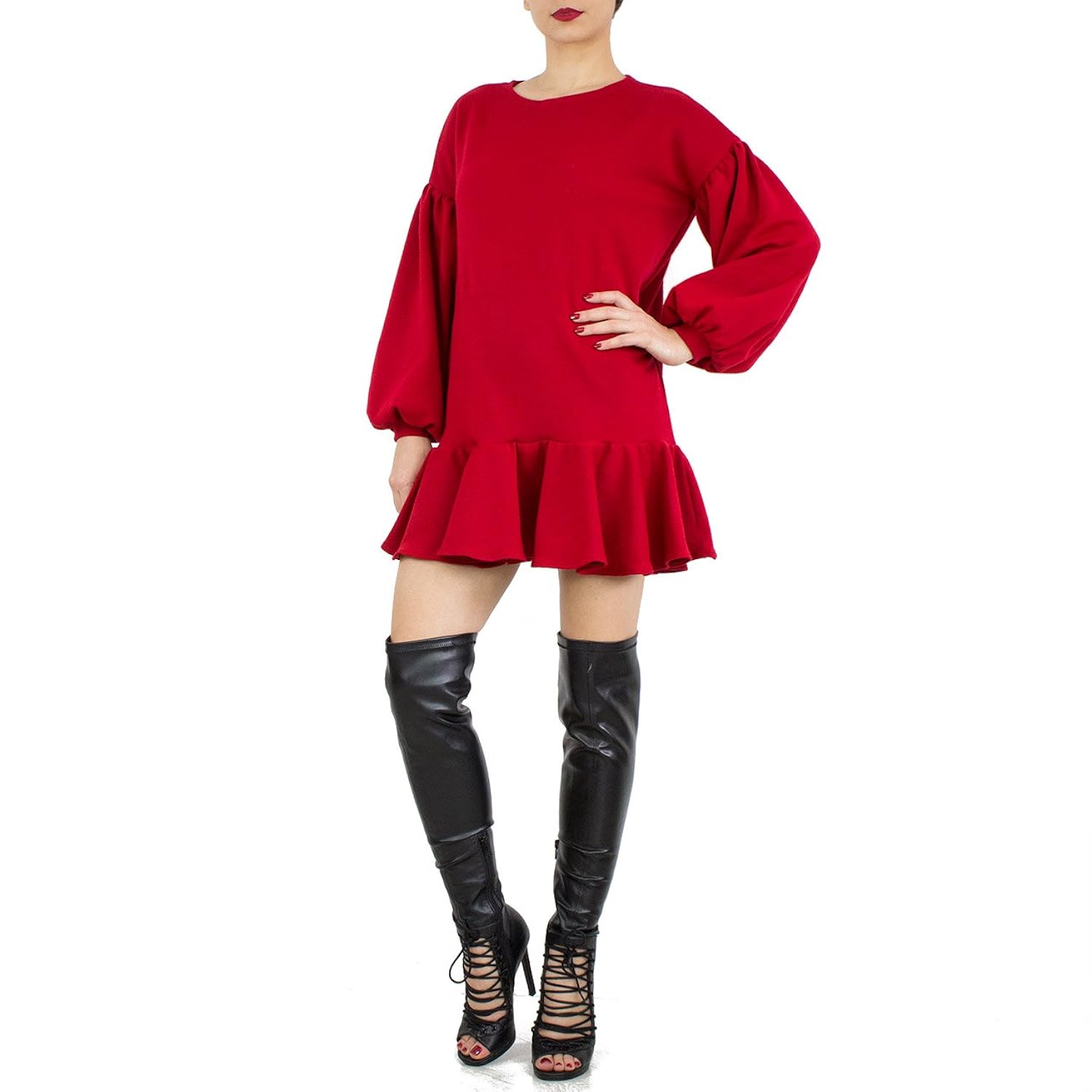 peplum jumper dress
