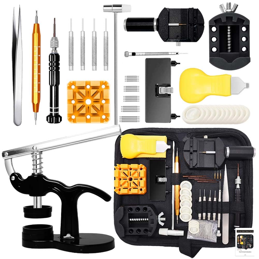 Photo 1 of Watch Repair Kit, GLDCAPA Professional Watch Battery Replacement Kit, Watch Repair Tools with Carrying Case, Watch Link Removal Tool Kit, Watch Case Opener, Watch Press Set with manual