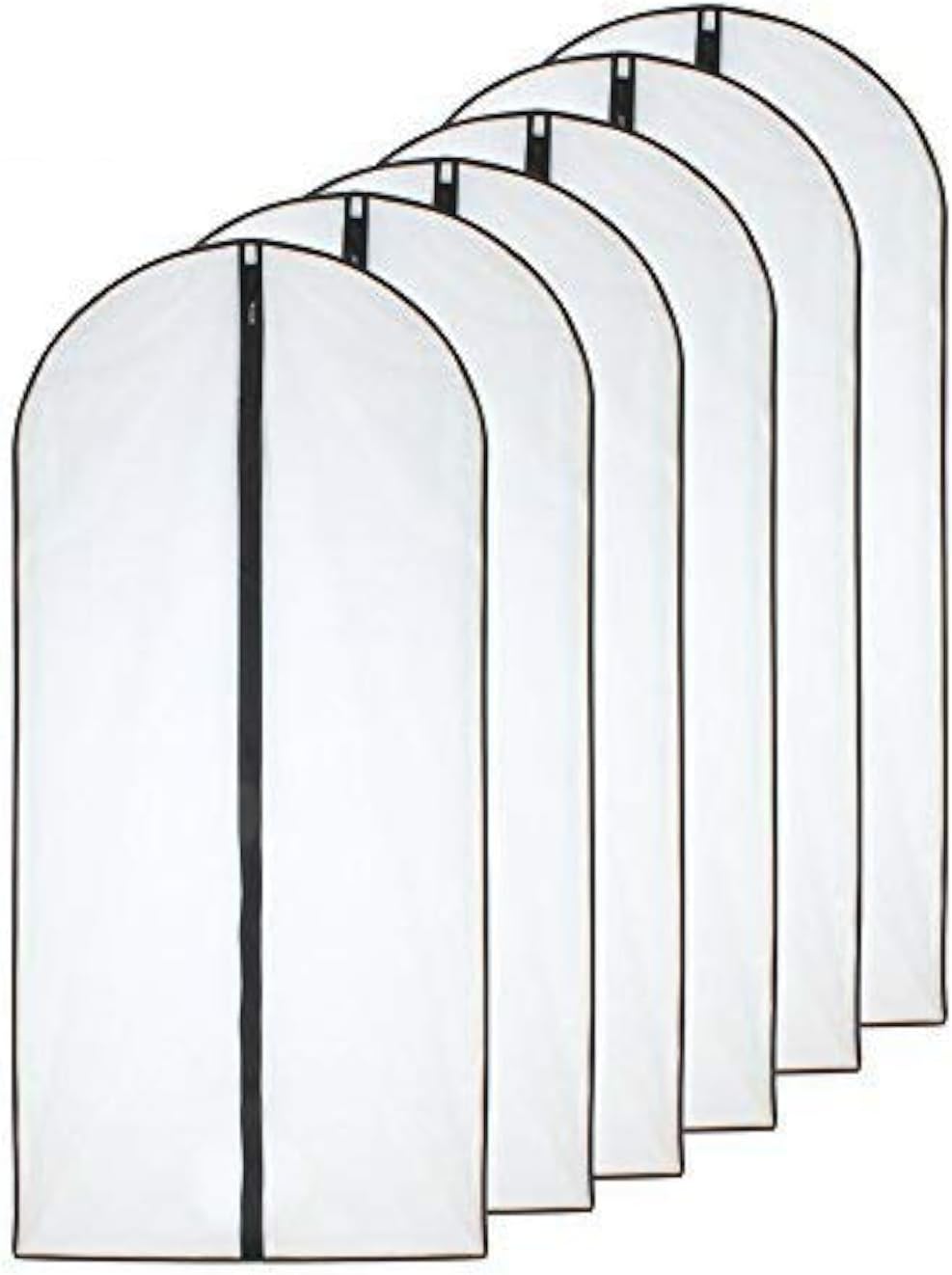 HomeClean Garment Covers 6 Pack 24x40in Translucent Zipper Dustproof Breathable