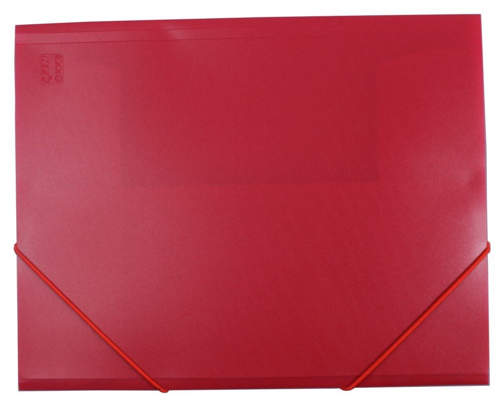 Exxo by HFP Folder with Elasticated Corners with 3 Flaps and Elastic Closure, A4, Polypropylene Solid Plastic red