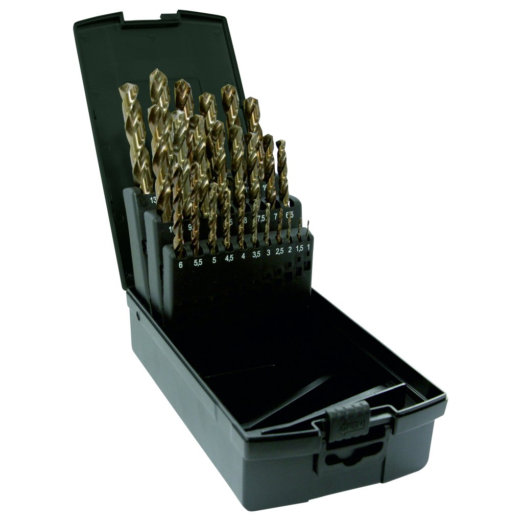 DART 25 Piece HSS TiN Coated Twist Drill Set - DIN338 Standard Drill Bit Sets for Drills - 135 Degree Split Point Tip Set Drill Bits