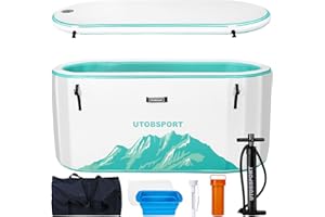 UTOBSPORT Inflatable Ice Bath Tub Cold Plunge Pod for Athletes Recovery BathTub with Lid, Water Chiller Compatible - Outdoor & Indoor, Extra Large XXL-193 Gallons/Outside Size 71"x31"x33" Mint Green