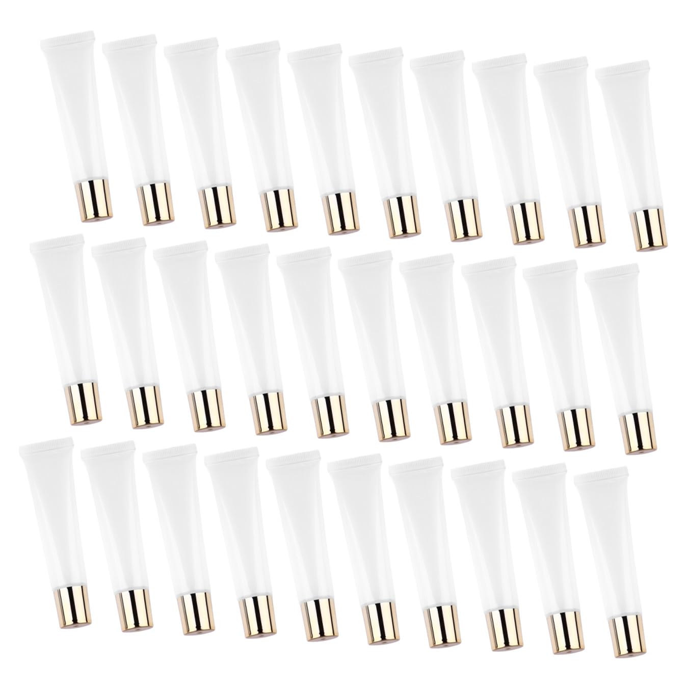FRCOLOR 50PCS 15ML Lip Gloss Squeeze Tubes, Plastic Empty Lip Gloss Tubes Soft Refillable Lip Balm Container with Screw Cap for DIY Lip Gloss Cosmetic Samples