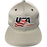 US Hockey Logo Flat Brim Hat Cap Gray and White | Premium Quality, Comfort & Style | Cotton | Fan Gear Limited Edition | Officially Licensed Apparel