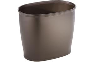 INTERDESIGN iDesign Slim Plastic Bathroom Trash Can, Small Garbage Bin for Bedroom, Office, Desk, Dorm, Bronze
