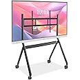 PWR4GTR Interactive Whiteboard Portable Stand for 55"-86" Smart Board, Four Lockable Wheels, Sleek Design for The Modern Office or Classroom