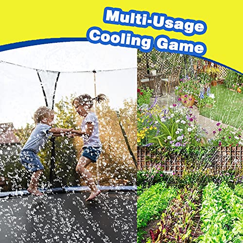 Blaward Trampoline Sprinkler, Outdoor Trampoline Sprinkler Waterpark Fun Summer Outdoor Water Games Yard Toys for Kids, Sprinklers Backyard Trampoline Accessories Water Park for Boys Girls 39 ft