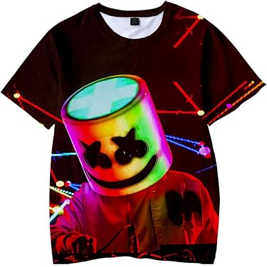 Camiseta para Niños 3D Impresión Gráfica Marshmello DJ Cool Hip Hop Manga Corta(S): Amazon.es: Ropa y accesorios