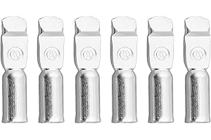 6-Pack for Anderson-Style Terminal Lugs for 50A/120A Connectors, Copper Contacts,6–12 AWG (50A) & 2–6 AWG (120A),for Anderson