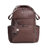 Itzy Ritzy Diaper Bag Backpack – Large Capacity Boss Plus Baby Backpack Diaper Bag Featuring 19 Pockets, Changing Pad, Stroller Clips, and Comfortable Straps (Espresso)
