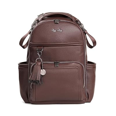 Itzy Ritzy Diaper Bag Backpack – Large Capacity Boss Plus Baby Backpack Diaper Bag Featuring 19 Pockets, Changing Pad, Stroller Clips, and Comfortable Straps (Espresso)