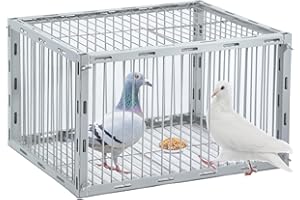 SORENCUT Pigeon Trap with Escape-Proof Design,Birds Trap with One-Way Entry,Chicken and Bird Traps Cage for Pigeon,Portable & Easy Assembly,Unharmful Made of High-Strength Iron with Anti-Rust Paint
