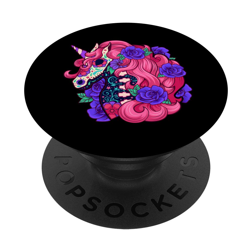 Unicorn dia de los muertos day of the dead Unicorn skull PopSockets Grip and Stand for Phones and Tablets