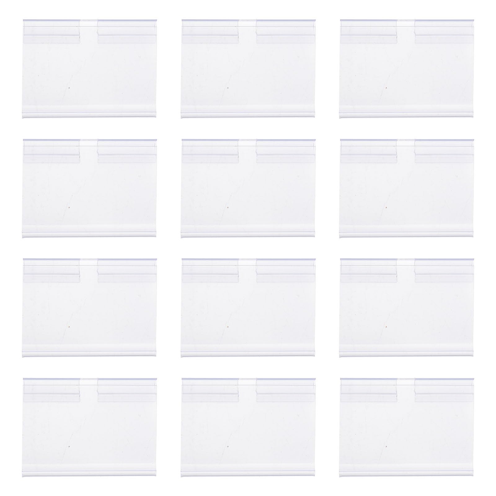 NUOBESTY 30pcs Price Tag Holders Clear Label Display Stands for Counter Supermarket Merchandise Retail