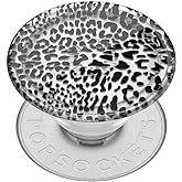 PopSockets Adhesive Phone Grip, Holder, Phone Stand, Plant-based - Translucent Black Leopard