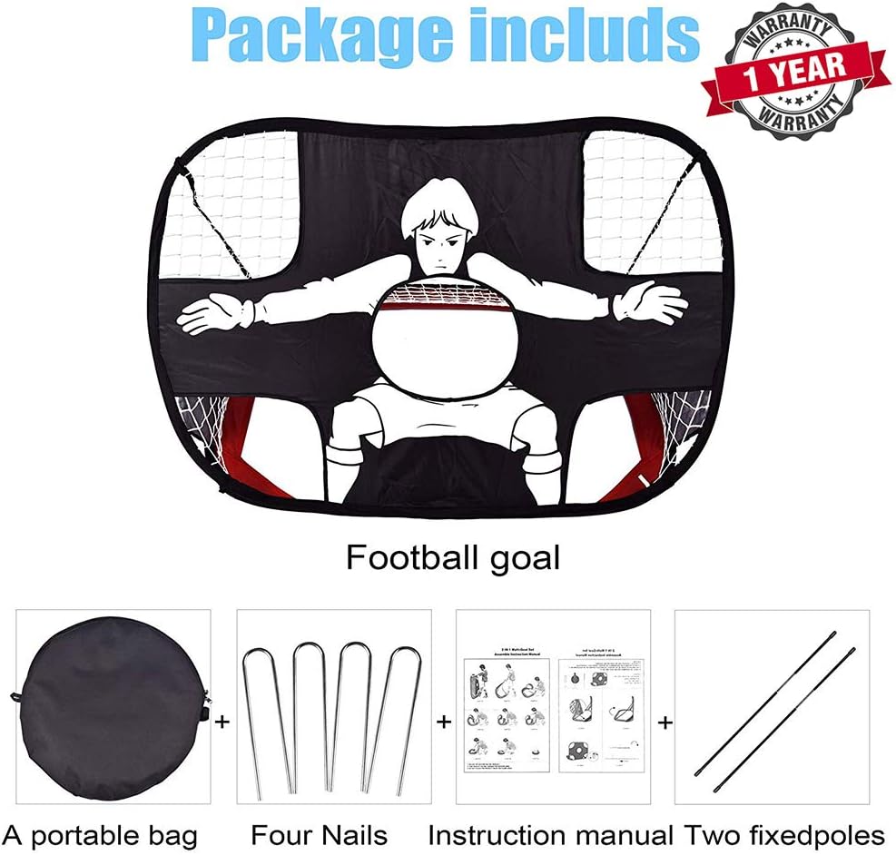 Portzon Foldable Pop Up Soccer Goal, Backyard Football Training Nets with Carry Bag for Backyard Home Camping Bedroom Decorations, 43”x 30”x 30”, Yellow : Sports & Outdoors