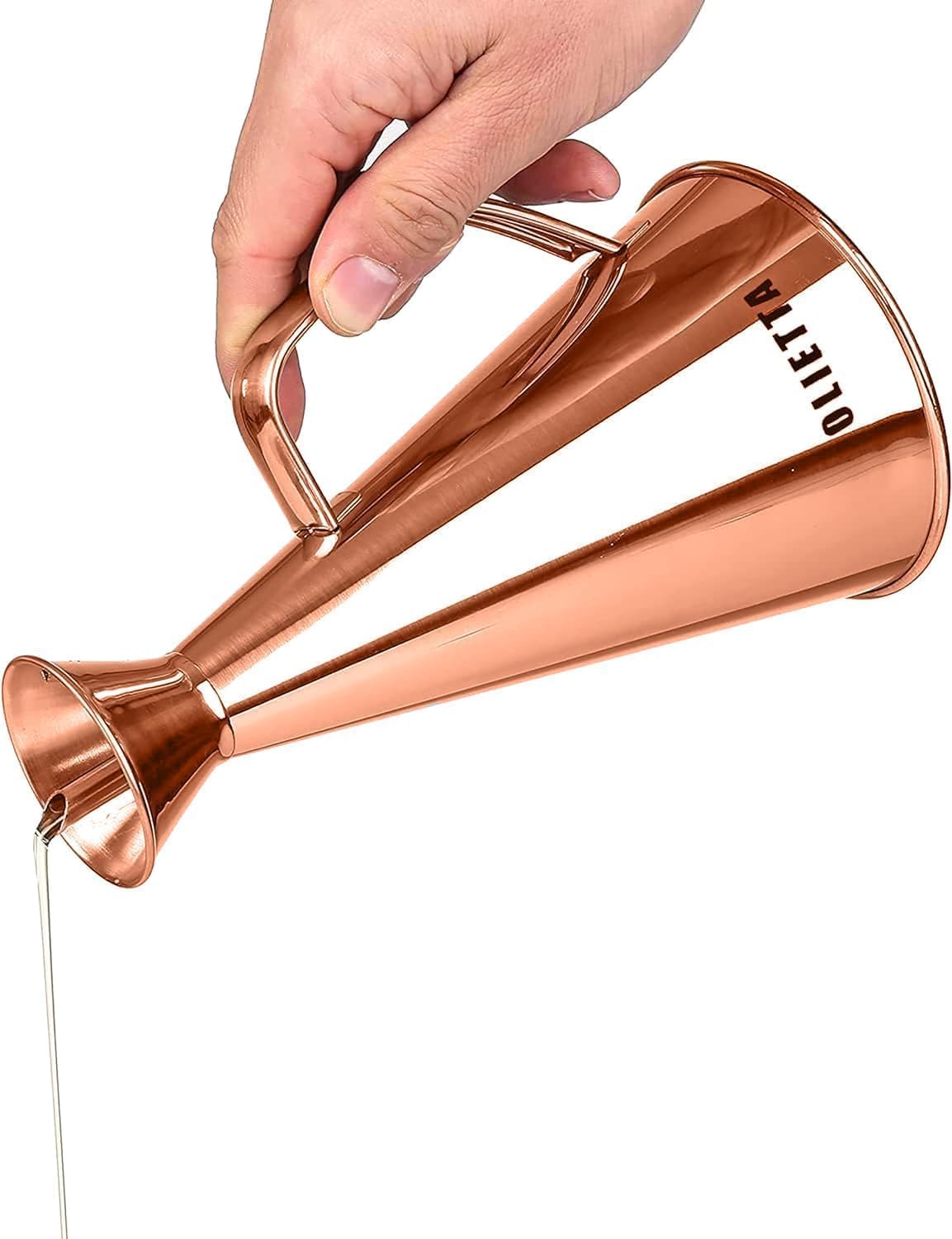 Photo 1 of Olietta Olive Oil Dispenser Bottle Copper Stainless Steel Non Drip Leak Proof No Mess Vinegar Pourer & Kitchen Drizzler 17 oz 500ML 0.5 Litre Great for Pouring & Drizzling Easy to Clean & Leakproof