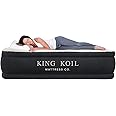 King Koil Premium Luxury Plush Pillow Top Queen Size Air Mattress with Built-in High-Speed Pump for Home, Camping, Guests,13" Inflatable Double High Blow Up Airbed, Durable Waterproof, 1-Year Warranty