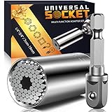 Universal Socket Tools Gifts for Men Dad - Socket Set with Power Drill Adapter, Super Universal Socket Grip Gadgets for…