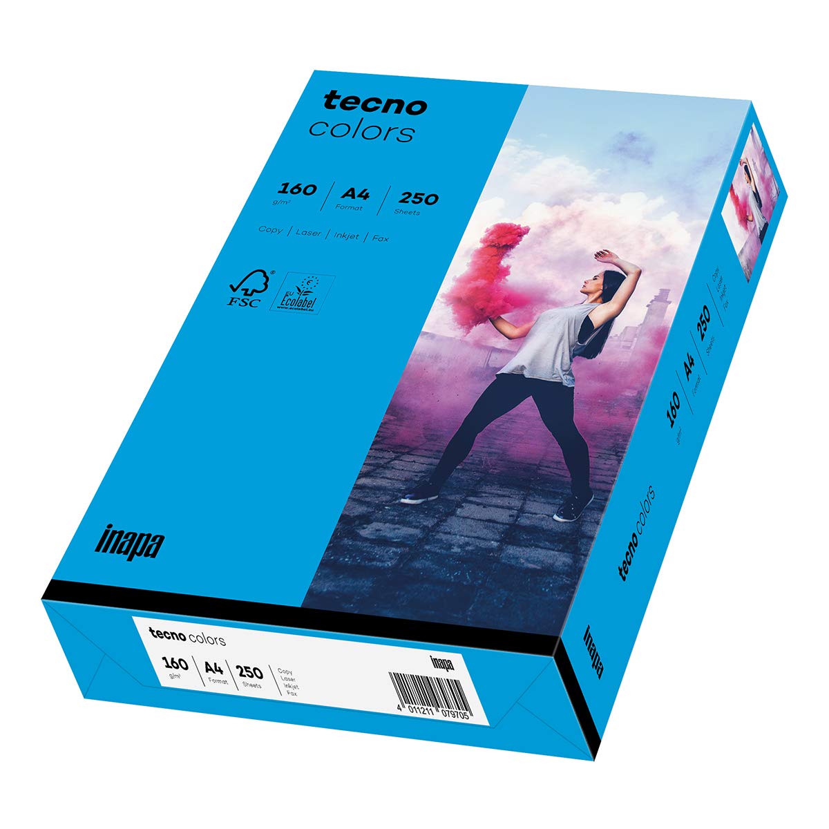 inapa Coloured Printer Paper Tecno Colours 160 g/m² A4 250 Sheets Intense Blue