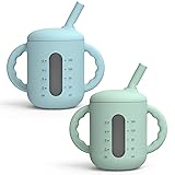 Seposeve 2 Pack Silicone Sippy Cups, Leak-Proof