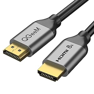 HDMI Cable 8K 10FT,QGeeM 48Gbps Ultra High Speed HDMI Cord,Compatible with Apple TV,Roku,Samsung QLED,Sony LG,Nintendo Switch,Playstation,PS5,PS4,Xbox One Series X,HDMI 8k Ultra HD Cable (10FT)