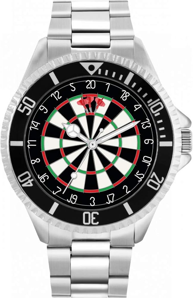 Toff London Darts Mens Quartz Watches Hand Designed 180 Dartboard Red
