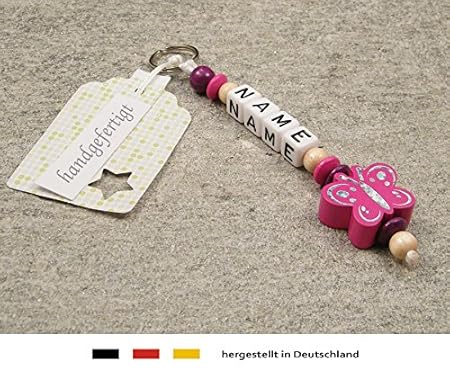 NAMENSANHÄNGER – Anhänger mit Namen | Baby Kinder Schlüsselanhänger für Wickeltasche, Kindergartentasche, Schultasche oder Ru