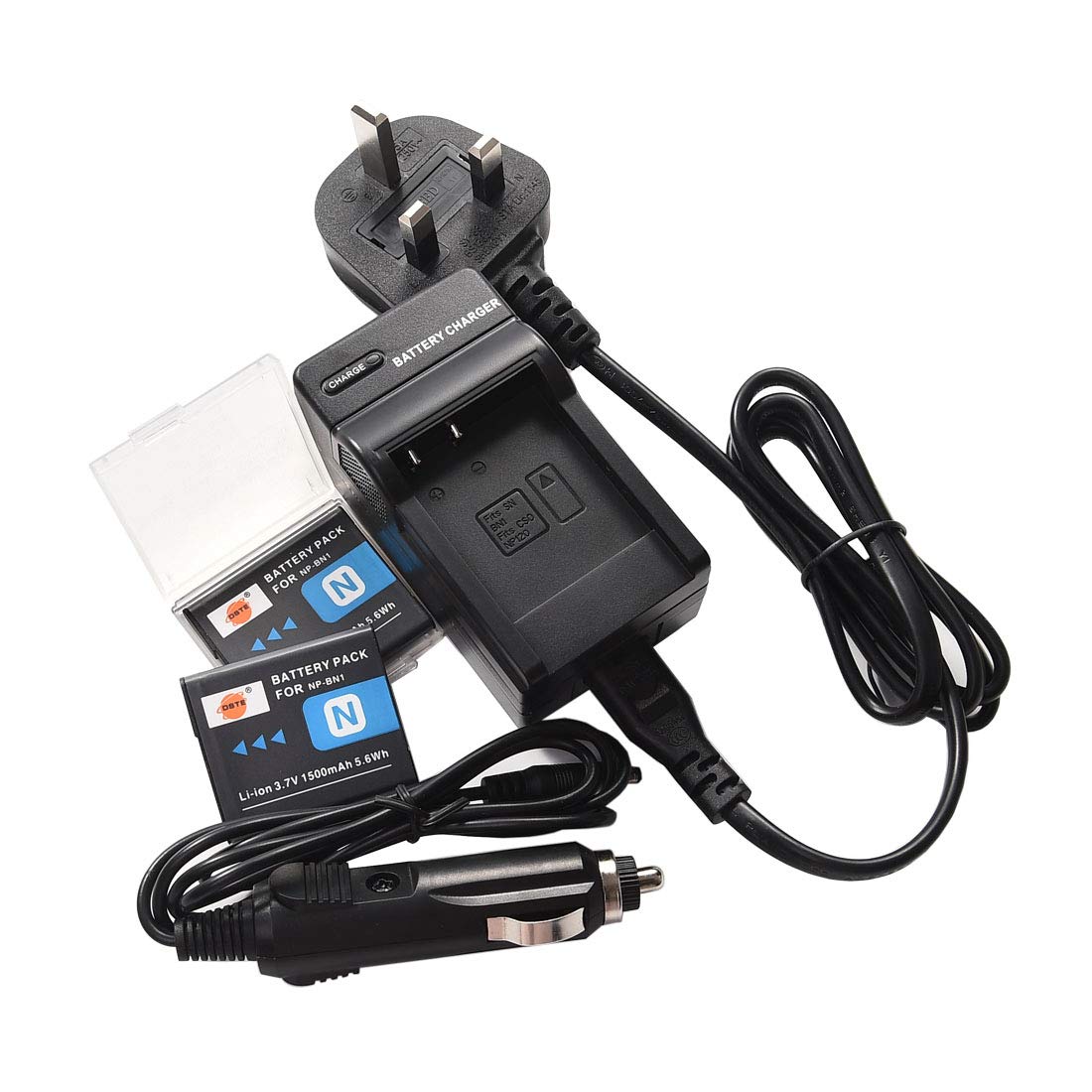 DSTE 2pcs NP-BN1 Replacement Li-ion Battery + Charger DC95U for Sony Cyber-shot DSC-QX10, DSC-QX100, DSC-T99, DSC-T110, DSC-TF1, DSC-TX5, DSC-TX7, DSC-TX9, DSC-TX10, DSC-TX20, DSC-TX30 etc...