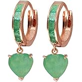 Galaxy Gold GG 14k Solid Gold Hoop Earring With Emeralds