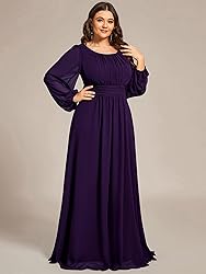 Ever-Pretty Women's Round Neck Long Lantern Sleeves